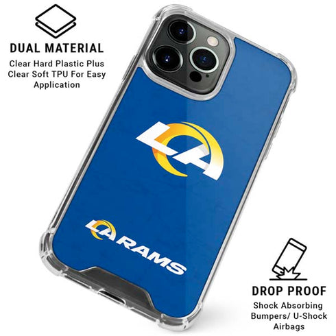 NFL Los Angeles Rams Distressed iPhone 16 Pro Clear Case